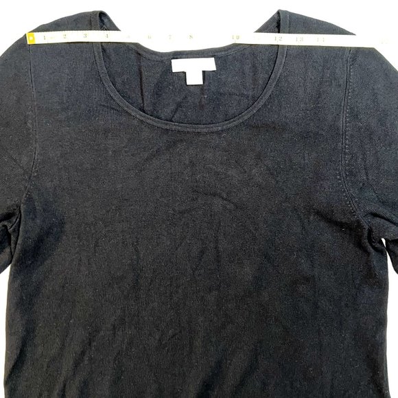 Coldwater Creek - Women's Size XL Black Sweater Tie Front Banned Hem 3/4 Sleeve - Picture 6 of 10